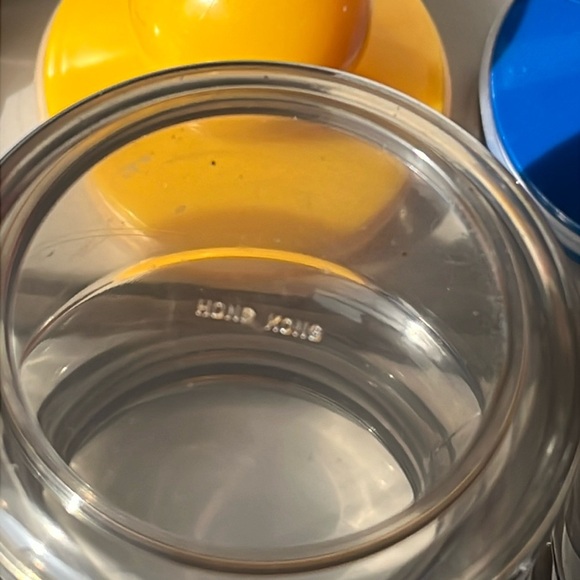 Vintage Hong Kong Desk Accessories Jar Set  1980s Stationery Storage - Picture 5 of 12